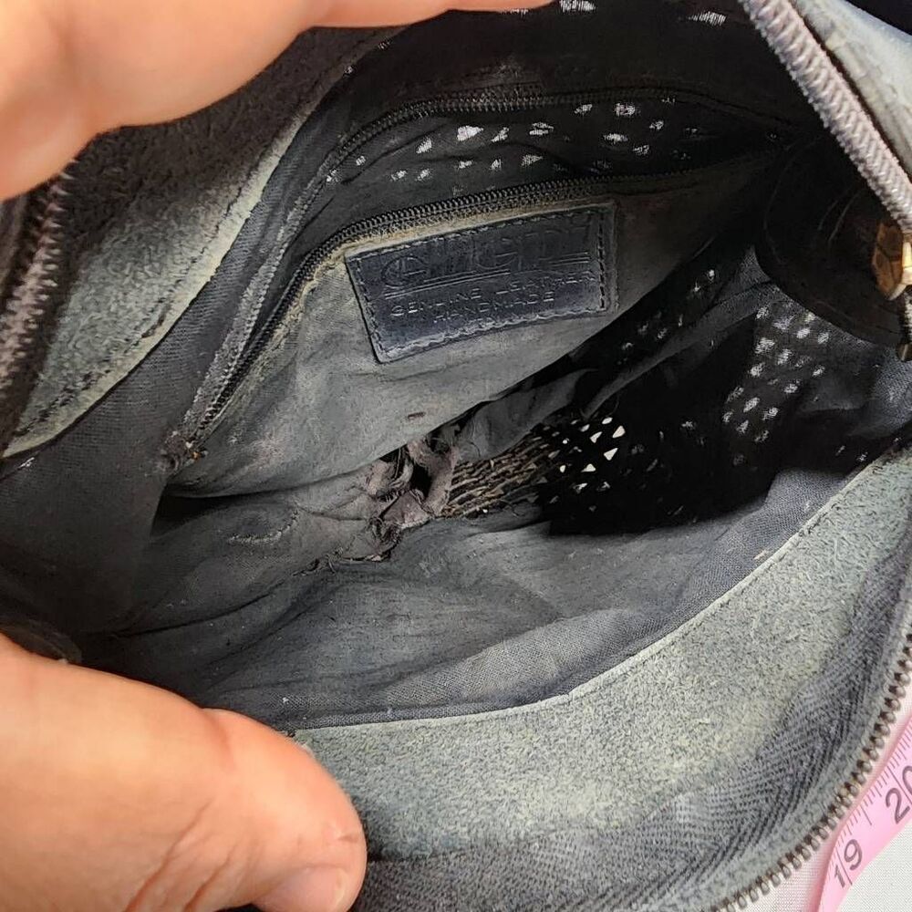 Elllepi Genuine Leather Woven Leather Bucket Crossbody Bag Handmade - Picture 9 of 9